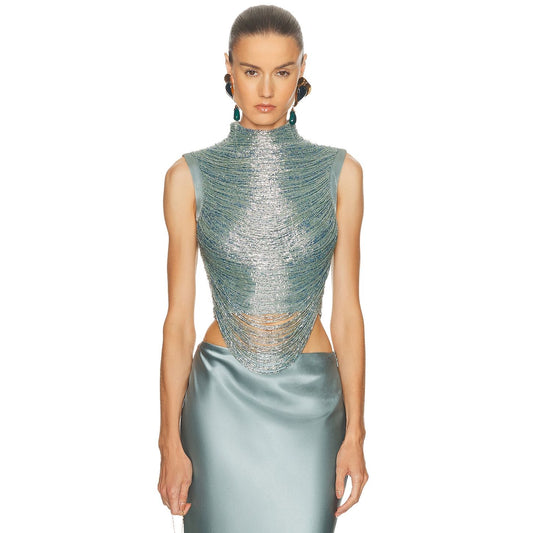 Taraji Top Chantel Skirt Blue