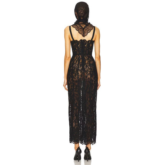 The Lace Column Dress Black