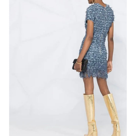 Frayed Tweed Dress