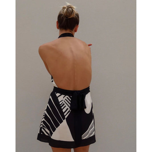 Realisme Wrap Halter Mini Dress