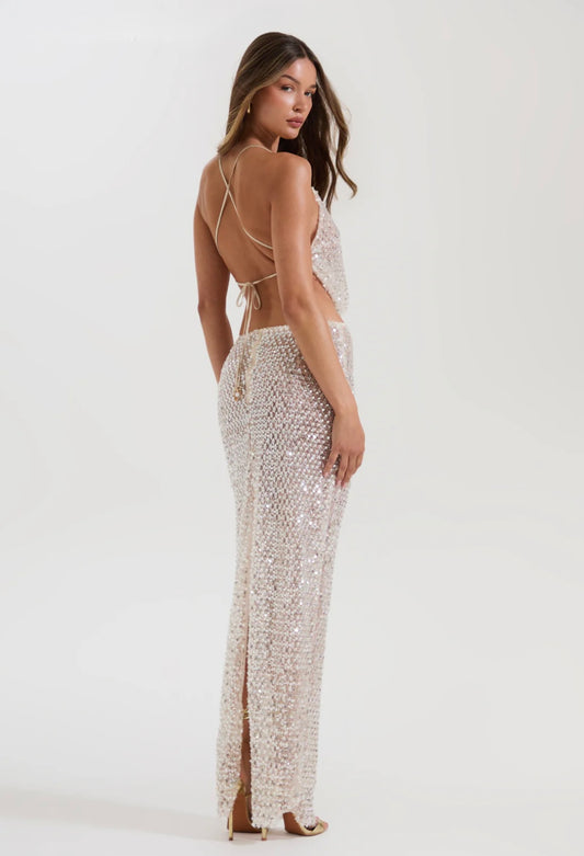 Crystal Quartz Top and Maxi Skirt