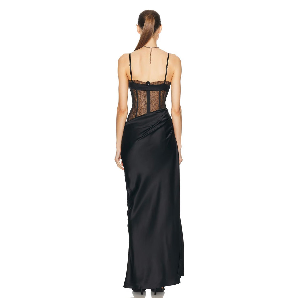 Dunya Draped Gown Black