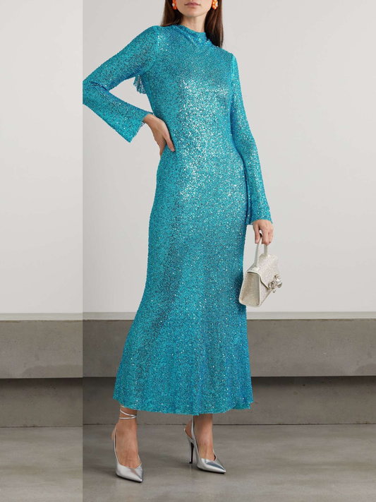 Blue Beaded Maxi