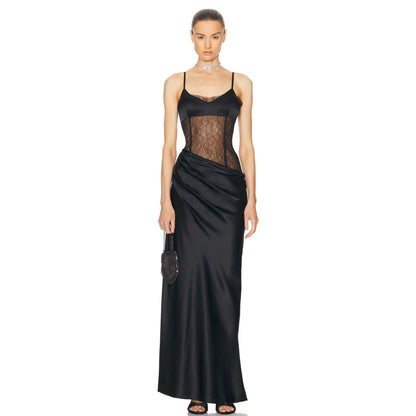 Dunya Draped Gown Black