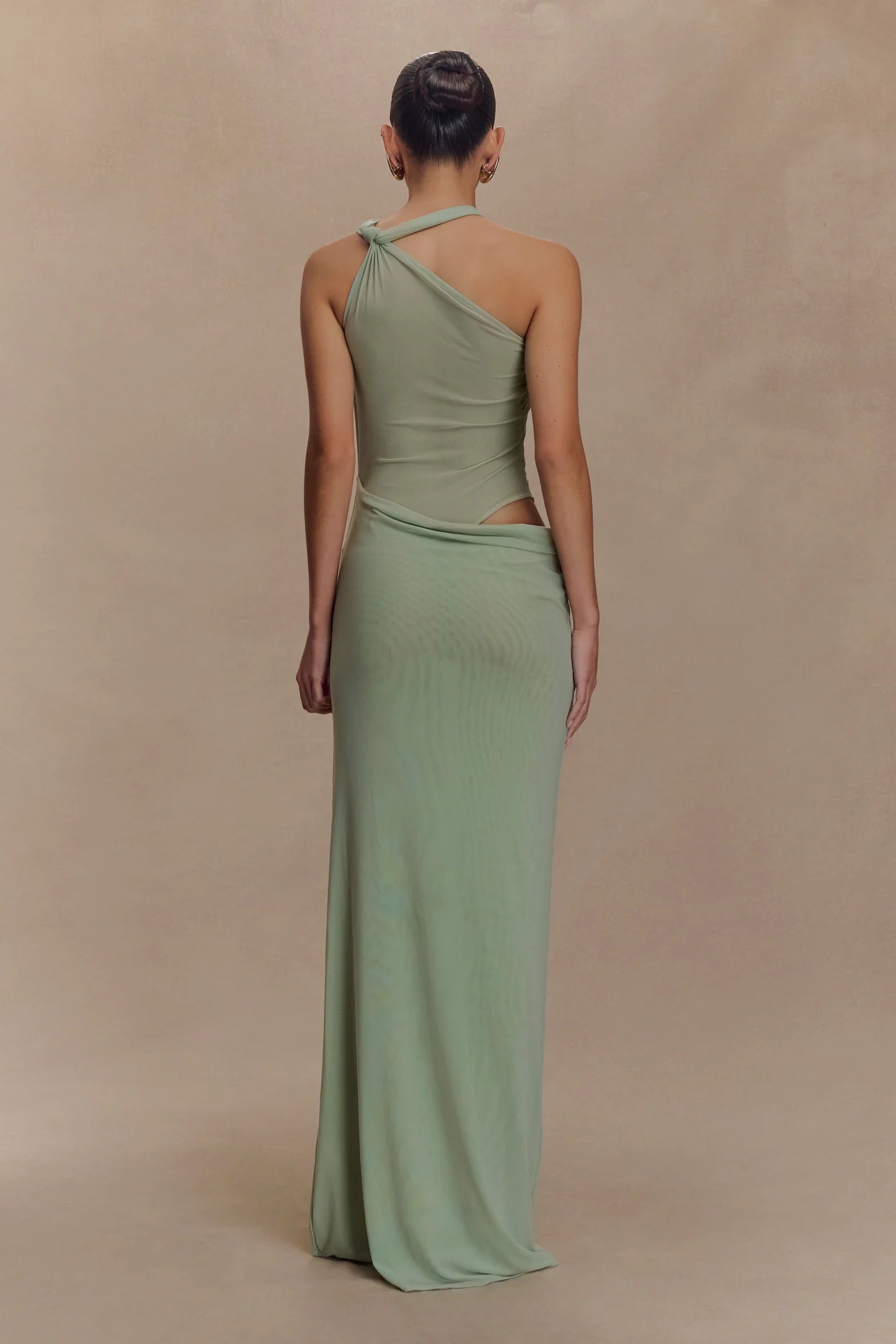 Edwina Knotted Mesh Maxi Sage