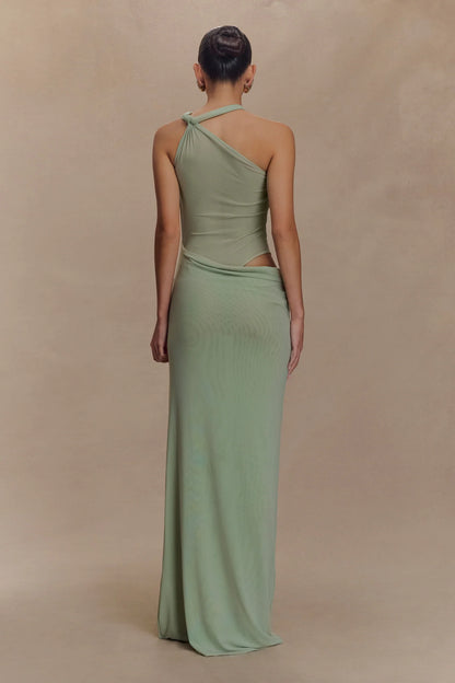Edwina Knotted Mesh Maxi Sage