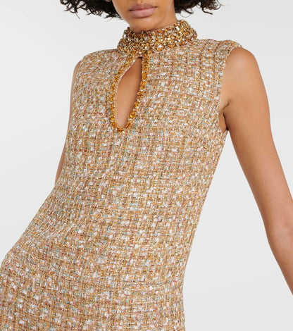 Gold Tinsel Boucle Embellished Mini