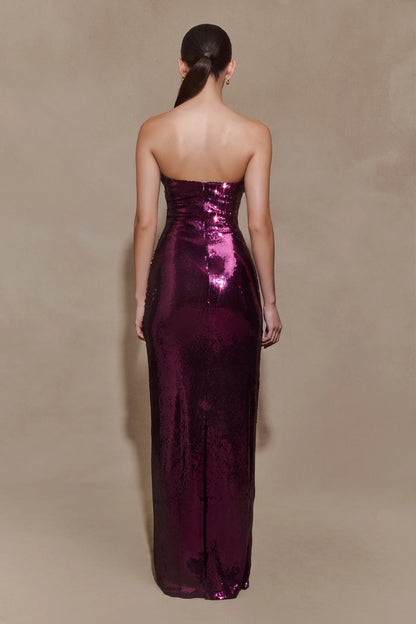 Winston Strapless Sequin Plum