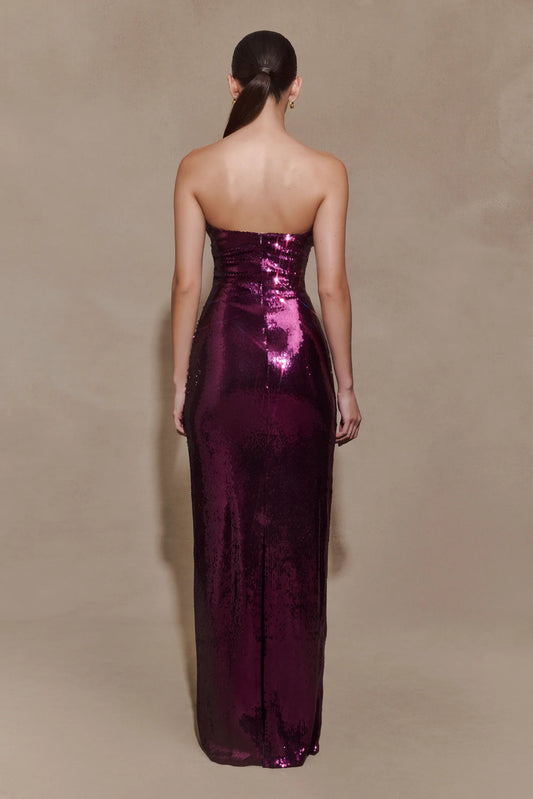 Winston Strapless Sequin Plum