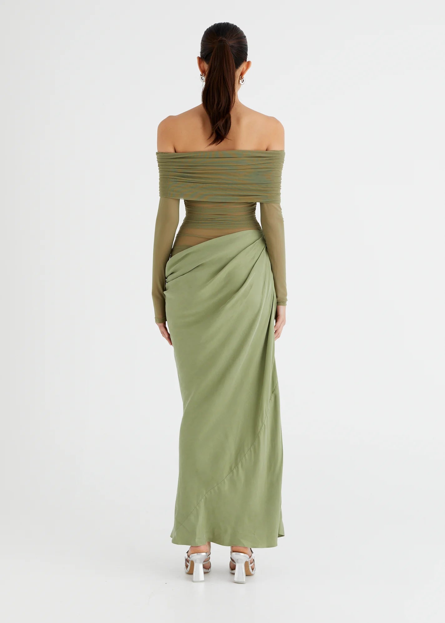 Yasmin Off-Shoulder Maxi Pistachio
