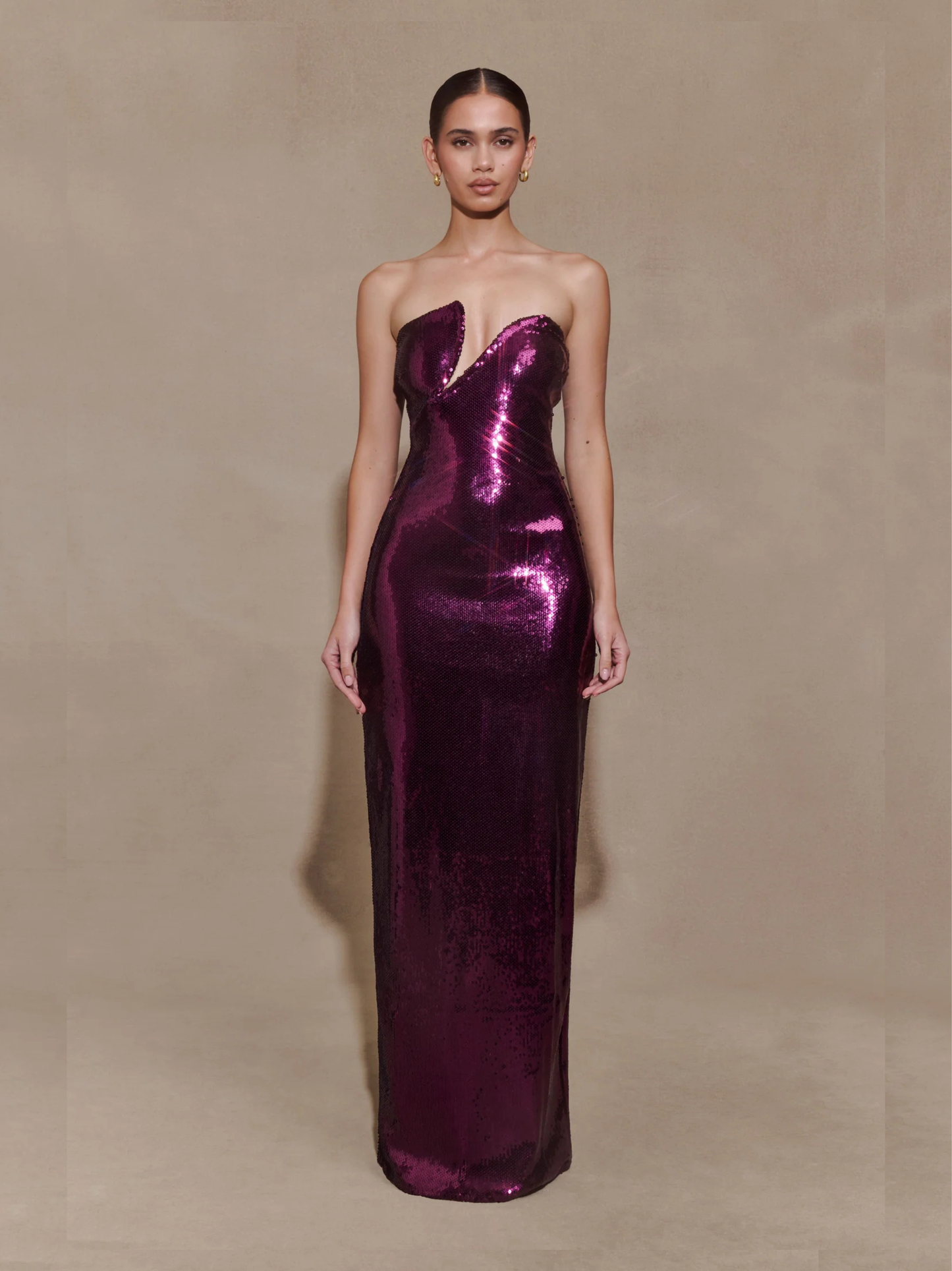Winston Strapless Sequin Plum